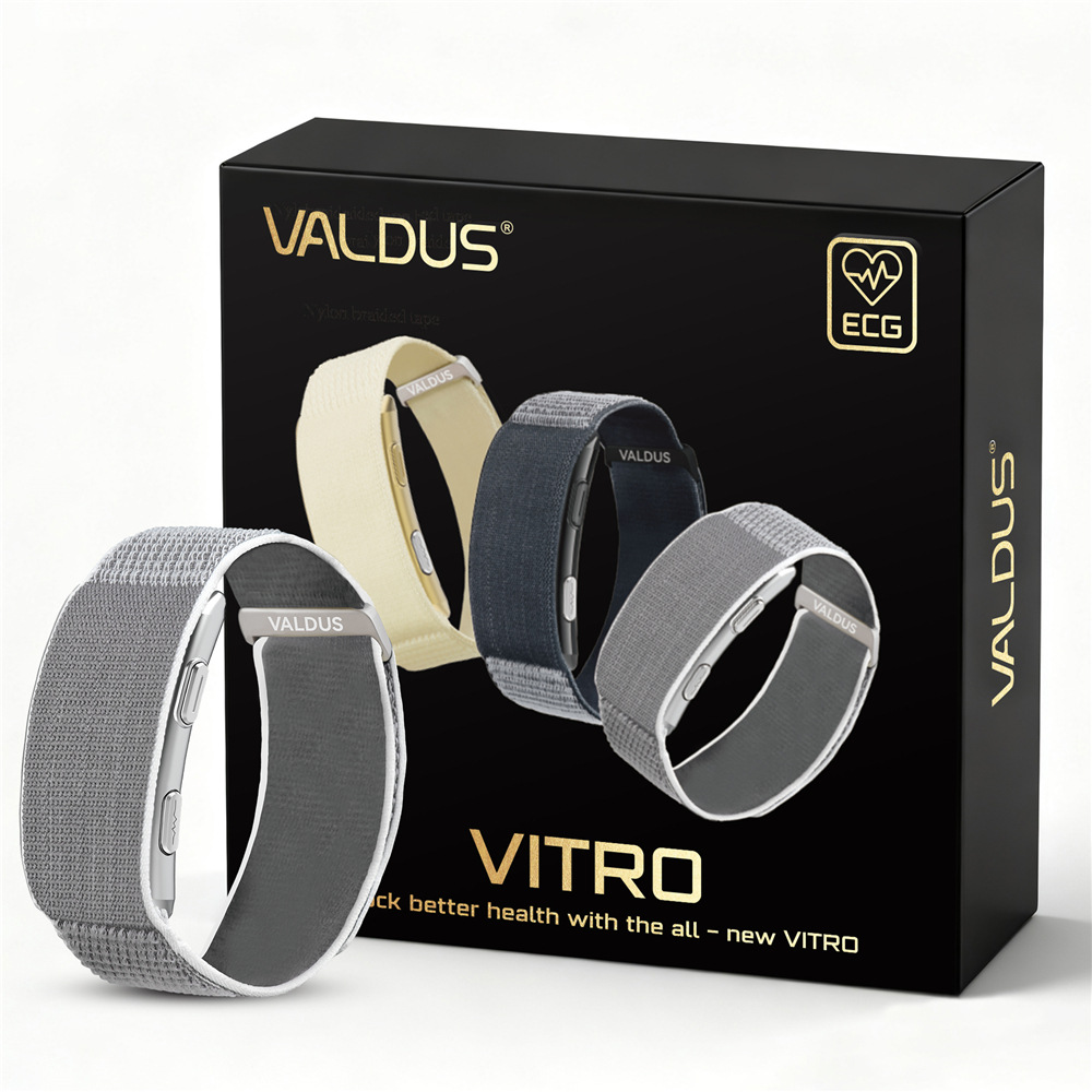Smartwatch Health Watches - VITRO สมาร์ทวอทช์ ECG แบบไร้หน้าจอ การตรวจวัดอัตราการเต้นของหัวใจและอุณหภูมิร่างกายแบบเรียลไทม์ สายรัดข้อมือตรวจสอบสุขภาพของผู้หญิง