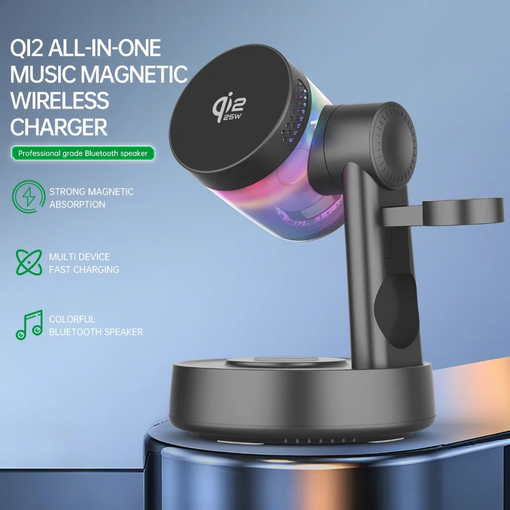 Smartwatch Watches With Bluetooth - ที่ชาร์จไร้สายแม่เหล็ก Qi2 25W พร้อมไฟ RGB สำหรับ