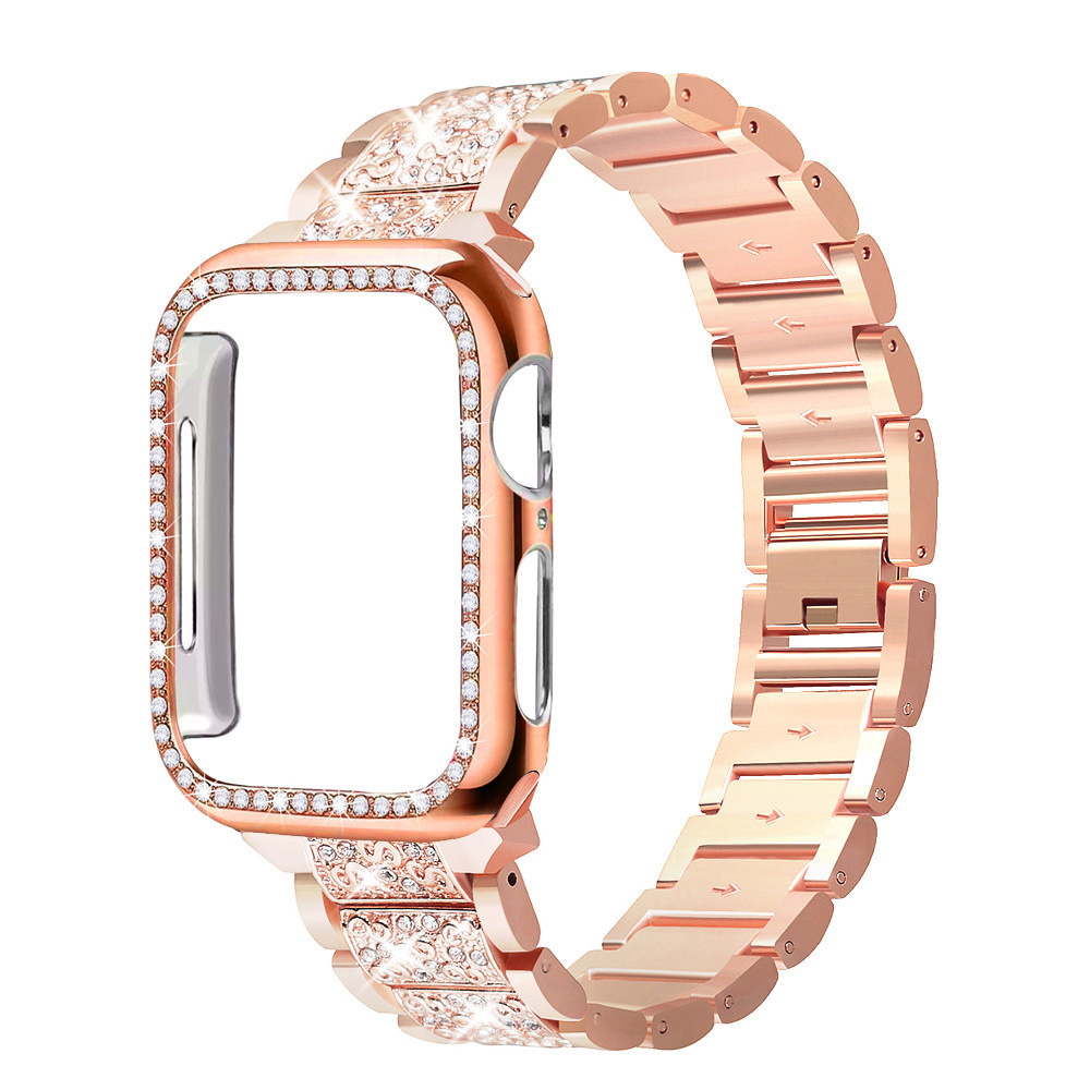 Smartwatch Luxury Watches For Women - เคส + สายแวววาวสำหรับสายคาด Apple Watch 40มม.