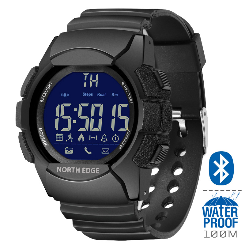 Smartwatch Watches For Men Digital - NORTH EDGE AK 100M นาฬิกาสมาร์ทวอทช์สำหรับเล่นกีฬากลางแจ้งกันน้ำสำหรับผู้ชายพร้อมบลูทูธนับจำนวนก้าวการแจ้งเตือนแบบมัลติฟังก์ชั่น