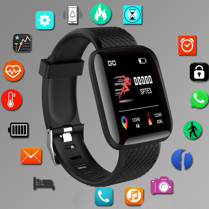 Smartwatch Watches For Men Digital - กีฬาSmartwatchสร้อยข้อมือฟิตเนสการควบคุมเพลงผู้หญิงผู้ชายนาฬิกาสมาร์ทสําหรับAndroid Bluetoothนาฬิกาดิจิตอลนาฬิกาปลุกสภาพอากาศ
