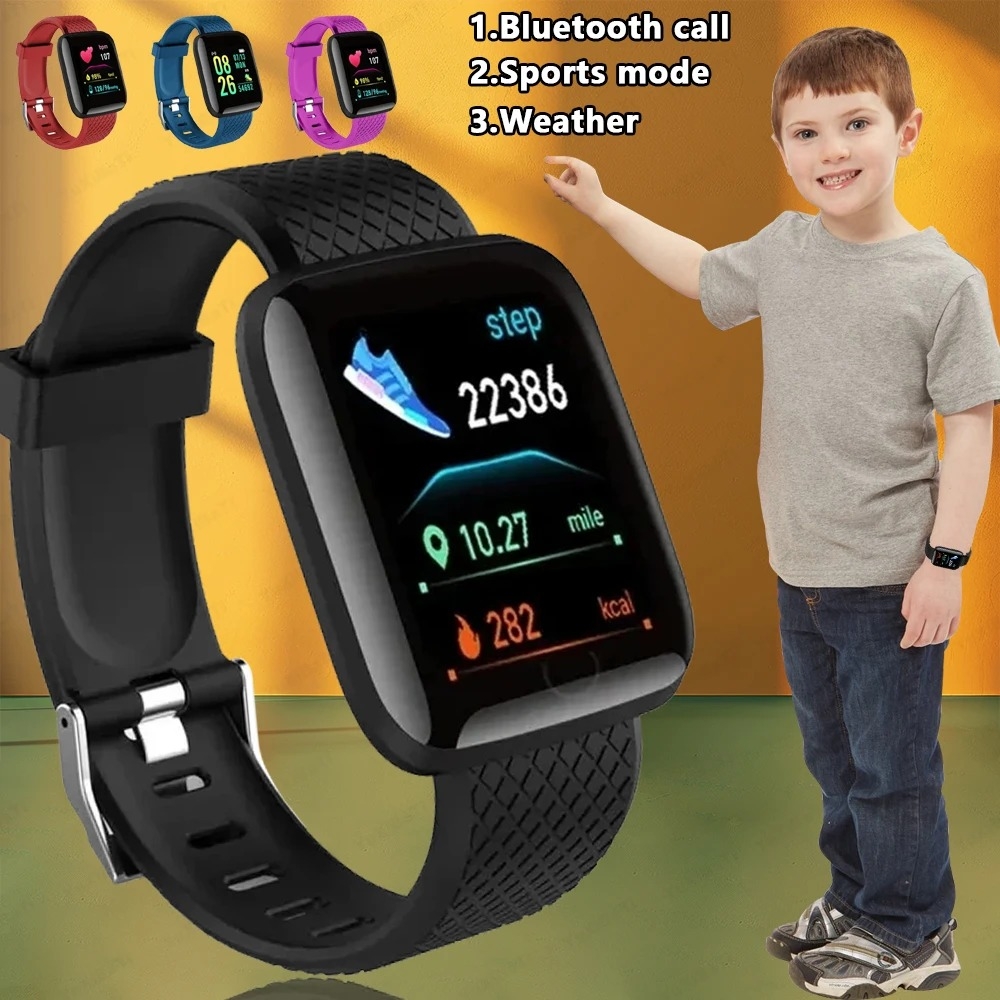Smartwatch Watches For Men Digital - 2024 ใหม่สําหรับมัลติฟังก์ชั่นสมาร์ทนาฬิกาเด็กชายหญิงข้อความเตือนการควบคุมเพลงกีฬาขั้นตอนแคลอรี่ 116 Smartwatch นาฬิกาปลุก