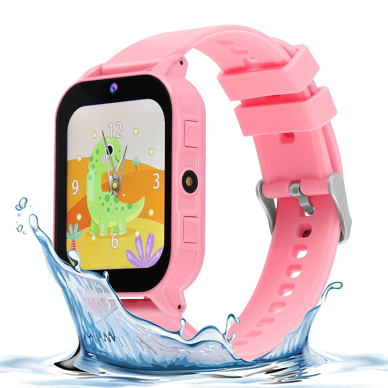 Smartwatch Pink Watches For Kids - นาฬิกาเด็กพร้อมเกมส์เพื่อการศึกษา หน้าจอสัมผัส สมาร์ทวอทช์สำหรับเด็กชายและเด็กหญิง สีชมพู กล้องเซลฟี่ เครื่องนับก้าว