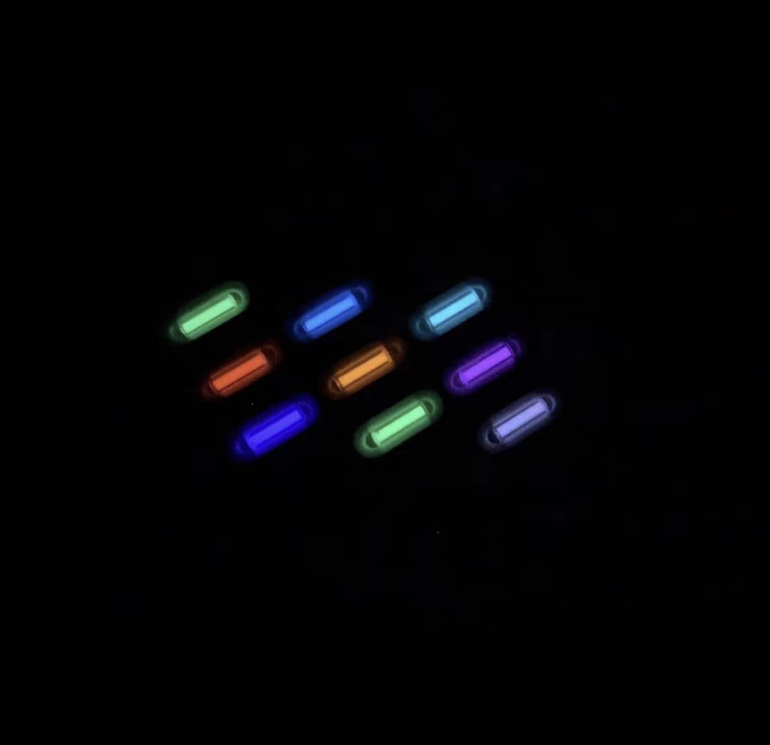 Tritium Gas Tube - 8 แพ็ค 2*6 มม.แก้วขนาดเล็กหลอดส่องสว่างไฟฉุกเฉินโคมไฟเรืองแสงสําหรับปลายนิ้ว Gyro DIY