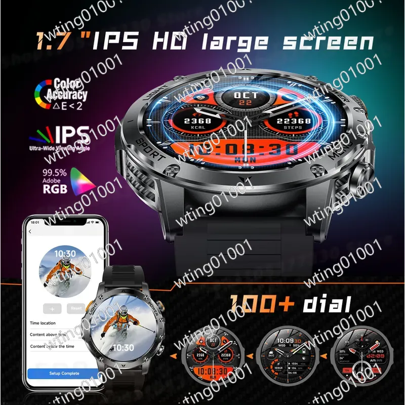 สำหรับนาฬิกาอัจฉริยะ AK87 ไฟฉา - Smartwatch Watches With Bluetooth บทวิจารณ์และราคา