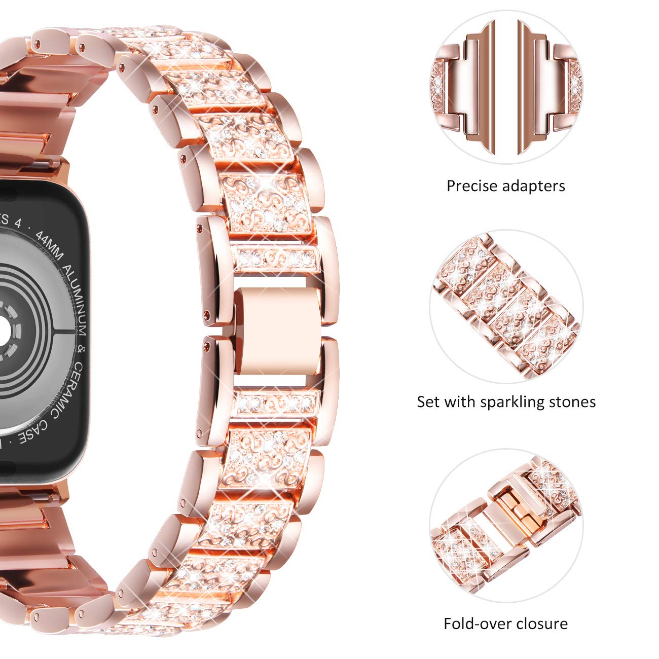 เคส + สายแวววาวสำหรับสายคาด Ap - Smartwatch Luxury Watches For Women บทวิจารณ์และราคา
