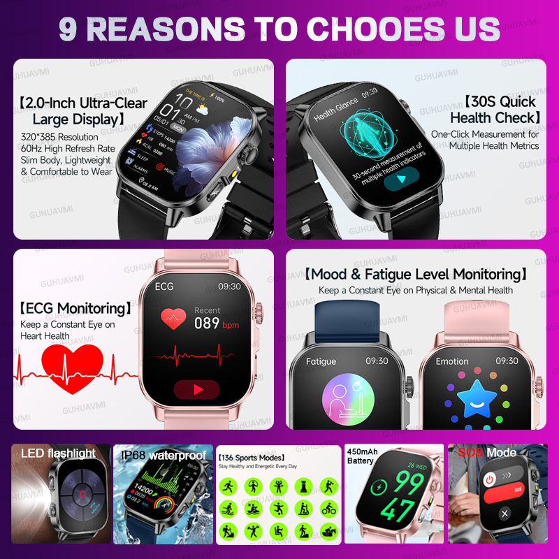 นาฬิกาสมาร์ทวอทช์ตรวจสุขภาพสำห - Smartwatch Health Watches บทวิจารณ์และราคา
