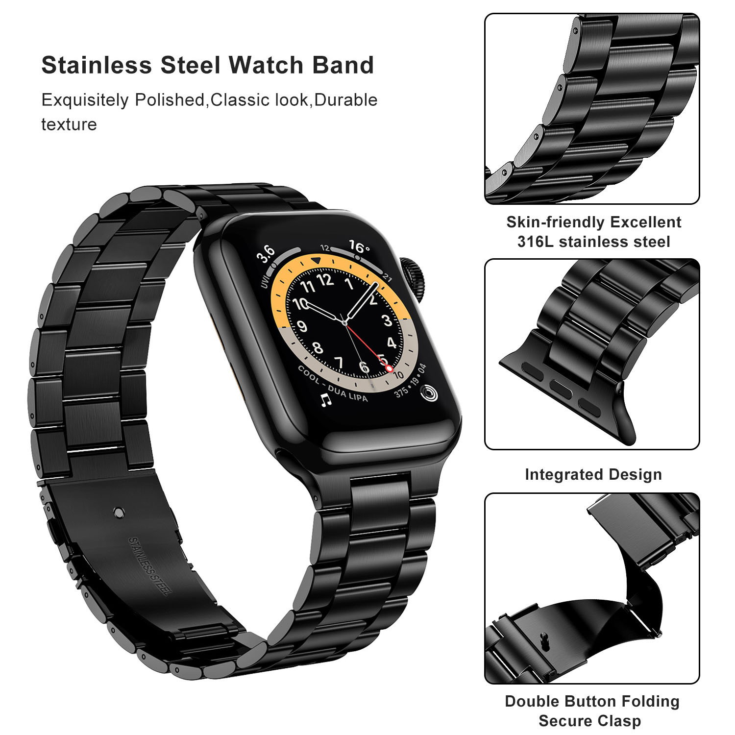 สายสแตนเลสสําหรับ Apple Watch  - Smartwatch Luxury Watches For Women บทวิจารณ์และราคา