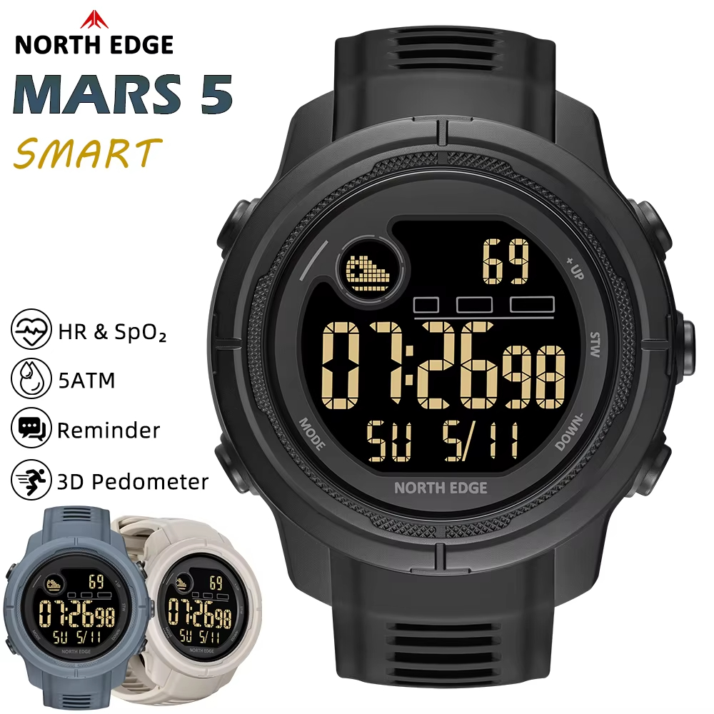 NORTH EDGE NEW MARS 5 นาฬิกาดิ - Smartwatch Watches For Men Digital บทวิจารณ์และราคา