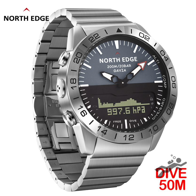 NORTH EDGE นาฬิกาดำน้ำสำหรับผู - Smartwatch Watches For Men Digital บทวิจารณ์และราคา