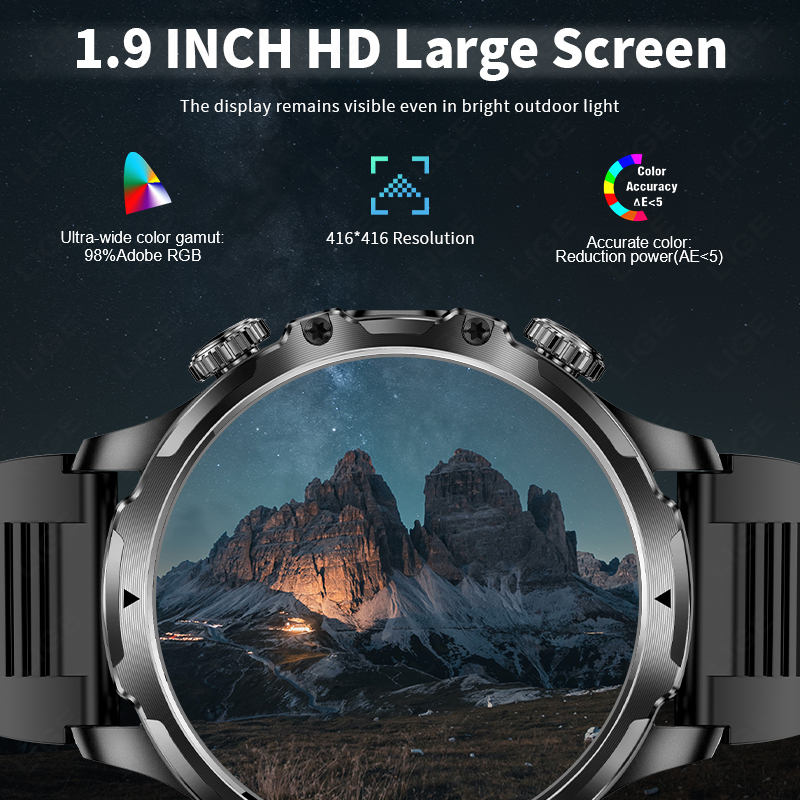 LIGE Smartwatch ทหารผู้ชาย 1.9 - Timex Watches Smartwatch บทวิจารณ์และราคา