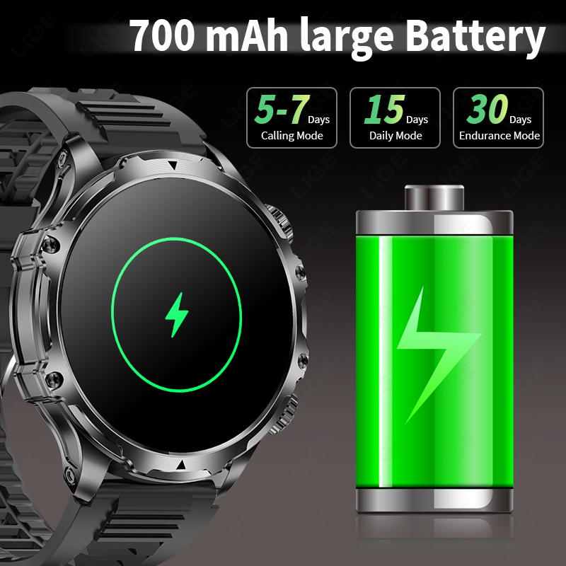 LIGE Smartwatch ทหารผู้ชาย 1.9 - Timex Watches Smartwatch บทวิจารณ์และราคา