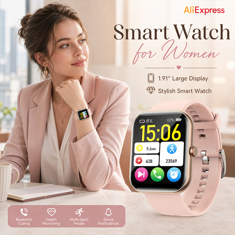 สมาร์ทวอทช์สำหรับผู้หญิง รองรั - Watches Ladies Smartwatch บทวิจารณ์และราคา