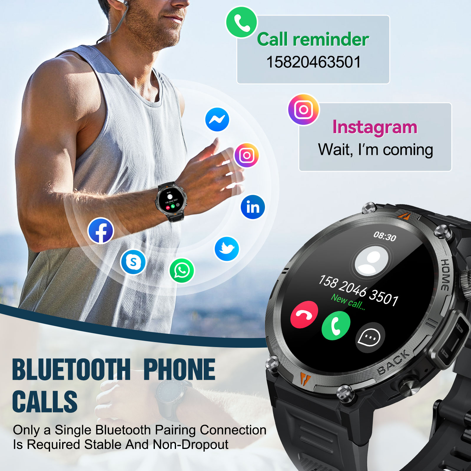 EIGIIS KE3 บลูทูธสมาร์ทนาฬิกาผ - Smartwatch Health Watches บทวิจารณ์และราคา