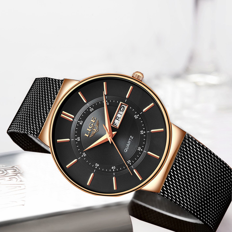 นาฬิกาข้อมือผู้หญิง LIGE แบรนด - Minimalist Thin Watch บทวิจารณ์และราคา