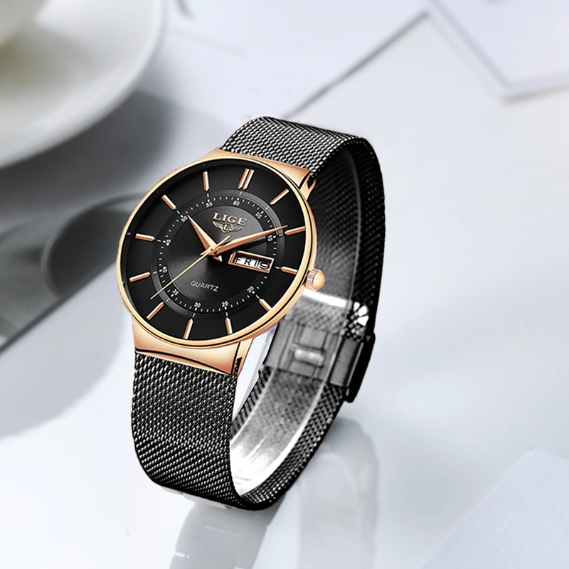 นาฬิกาข้อมือผู้หญิง LIGE แบรนด - Minimalist Thin Watch บทวิจารณ์และราคา