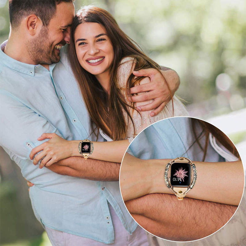 สายหนังแท้สําหรับ Apple Watch  - Smartwatch Luxury Watches For Women บทวิจารณ์และราคา