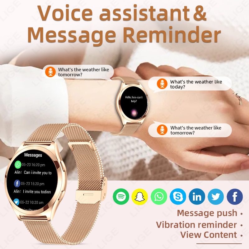 LIGE สมาร์ทวอทช์สุดหรูสำหรับผู - Smartwatch Luxury Watches For Women บทวิจารณ์และราคา
